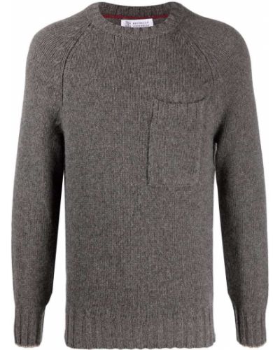 Jersey de tela jersey con bolsillos Brunello Cucinelli gris