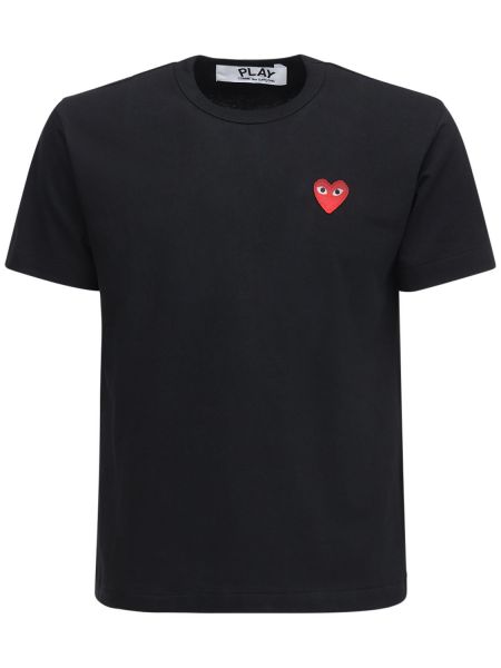 Camiseta de algodón de tela jersey Comme Des Garçons Play negro