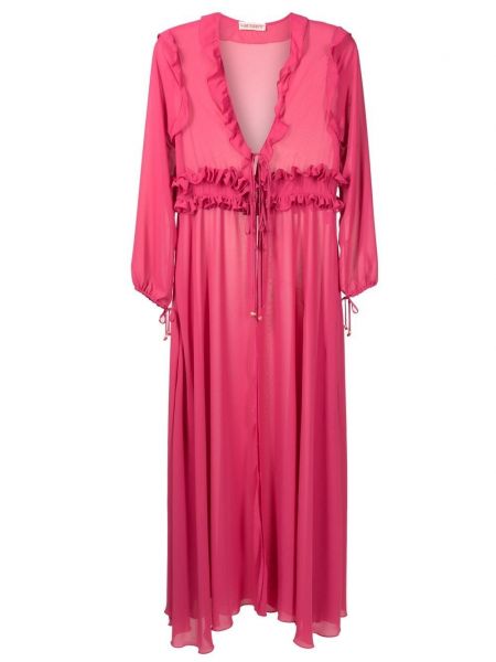 Μάξι φόρεμα με βολάν Olympiah ροζ