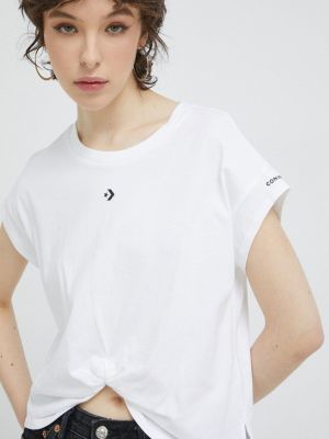 Памучна тениска Converse бяло