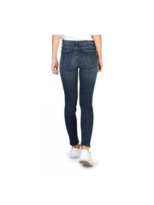 Jeansy skinny w jednolitym kolorze Calvin Klein niebieskie