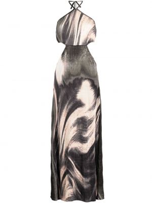 Robe de soirée à imprimé à motifs abstraits Simkhai noir
