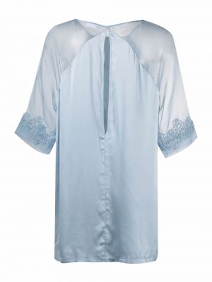 Camisa con bordado con perlas de encaje La Perla azul