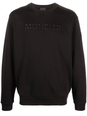 Bomull brodert sweatshirt Moncler svart