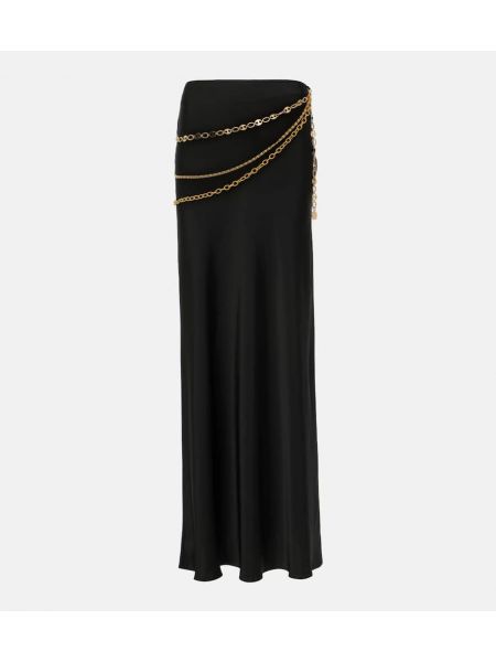 Saténové dlouhá sukně Rabanne černé