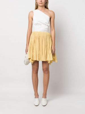 Plisované asymetrické mini sukně Lanvin žluté