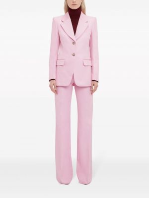 Bavlněné sako Victoria Beckham růžové