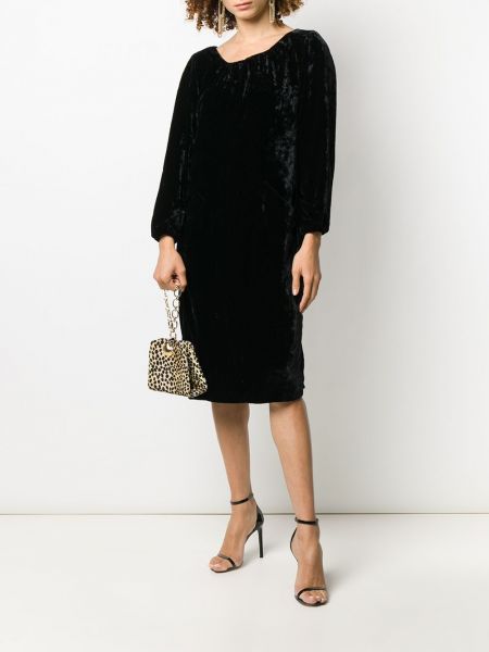 Sametové šaty Yves Saint Laurent Pre-owned černé