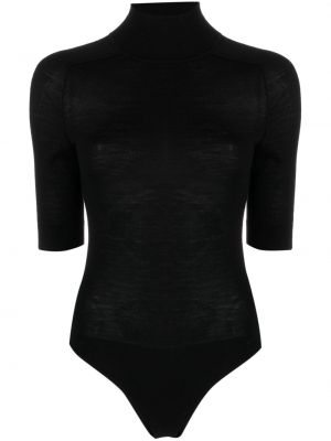 Body de lână Calvin Klein negru
