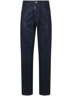Krištáľové džínsy s rovným strihom Dsquared2 modrá