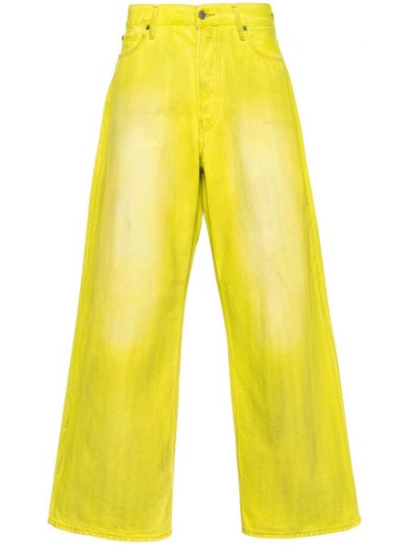 Laia lõikega madala vöökohaga teksapüksid Acne Studios kollane