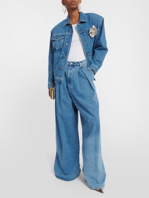 High waist jeans ausgestellt Giuseppe Di Morabito blau