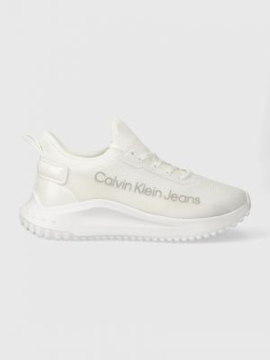 Sneakersy koronkowe Calvin Klein Jeans białe