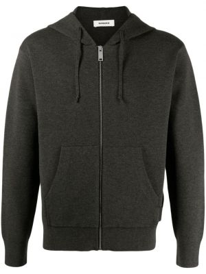 Jersey hoodie mit reißverschluss Sandro grau