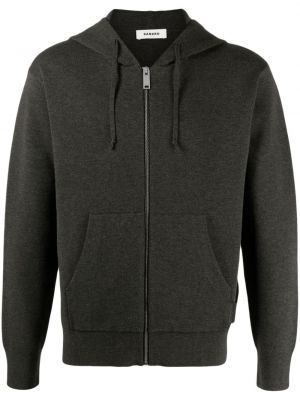 Hoodie s kapuljačom s patentnim zatvaračem od jersey Sandro siva