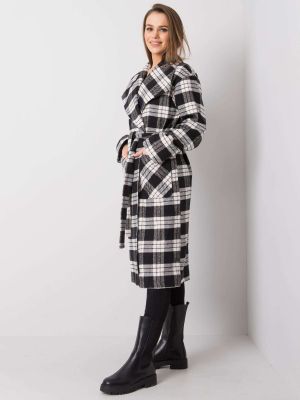 Kostkovaný kabát Fashionhunters šedý