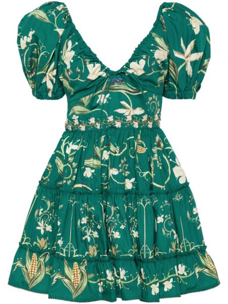 Květinové šaty s potiskem Agua By Agua Bendita zelené