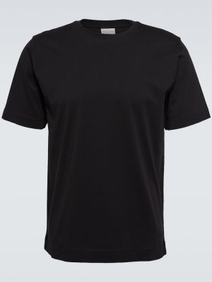 Camiseta de algodón de tela jersey Dries Van Noten negro