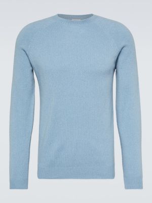 Sweter wełniany Sunspel niebieski