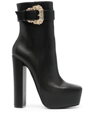 Kotníkové boty na platformě s přezkou Versace Jeans Couture černé