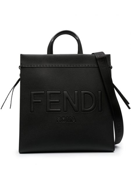 Læder shopping bag Fendi sort