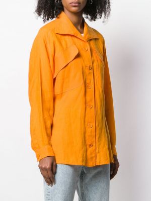 Oversized košile s kapsami Hermès oranžová