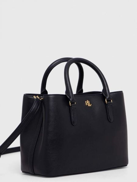 Кожаная сумка шоппер Lauren Ralph Lauren синяя