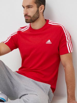 Тениска с дълъг ръкав с принт Adidas червено