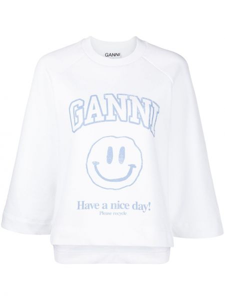 Jersey de tela jersey Ganni blanco