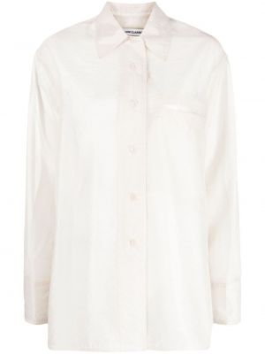 Прозрачна риза с копчета Low Classic бяло