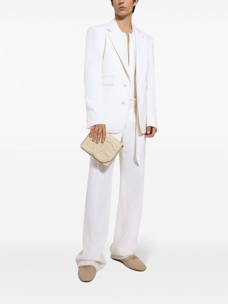Krepová hedvábná košile Dolce & Gabbana bílá
