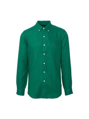 Lniana koszula Ralph Lauren zielona