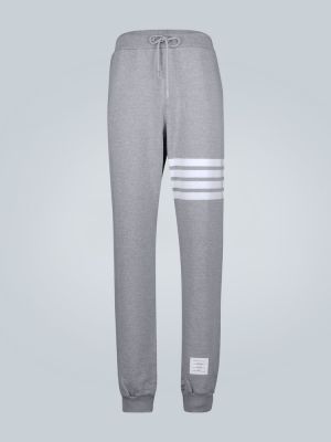 Pantaloni tuta di cotone Thom Browne grigio