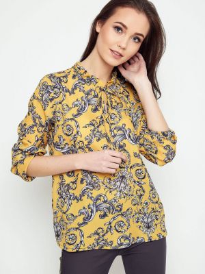 Блуза със стояща яка Yups жълто