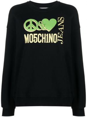 Sweatshirt aus baumwoll mit print Moschino Jeans schwarz