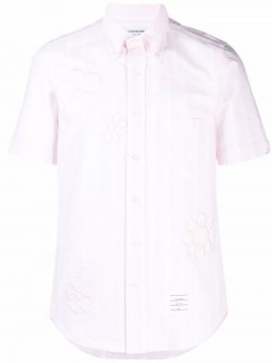 Geblümte hemd mit applikationen Thom Browne pink