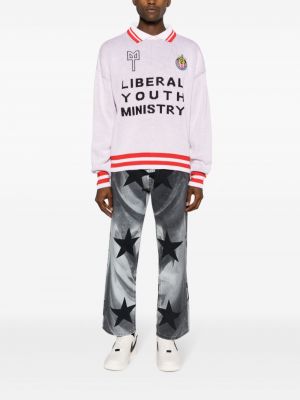 Bavlněné džíny s potiskem Liberal Youth Ministry černé
