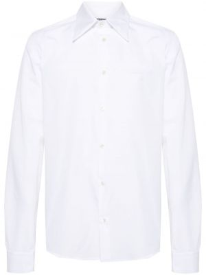 Bombažna srajca z vezenjem Balmain bela