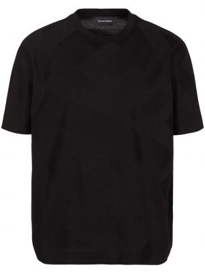 T-shirt in tessuto jacquard Emporio Armani nero