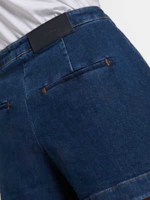 Kratke jeans hlače z visokim pasom 7 For All Mankind modra