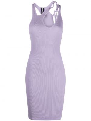 Sukienka koktajlowa bez rękawów asymetryczna Andreadamo fioletowa