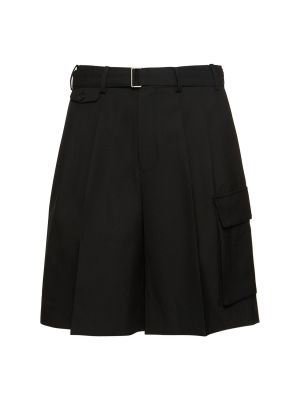 Pantalones cortos de lana con bolsillos Dunst negro