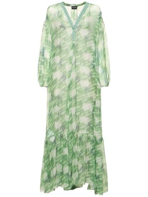 Svilena obleka Giorgio Armani zelena