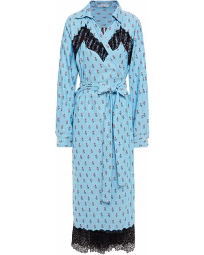 Кружевное сатиновое ажурное платье миди Vivetta