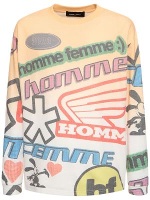 T-shirt con stampa Homme + Femme La giallo