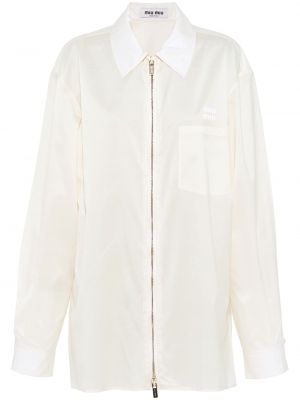 Копринена риза Miu Miu бяло