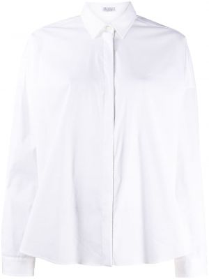 Camisa manga larga oversized Brunello Cucinelli blanco