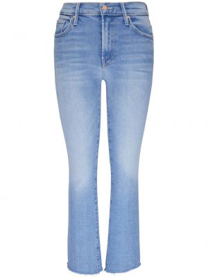 Bavlněné zvonové džíny s knoflíky na zip Mother - modrá