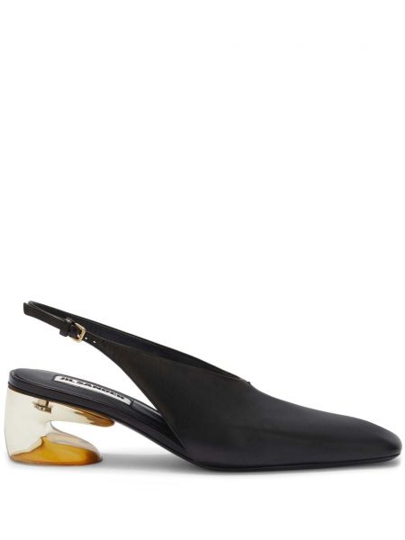 Slingback leder pumps Jil Sander schwarz