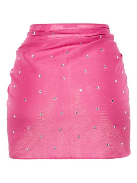 Křišťálové mini sukně Oseree růžové